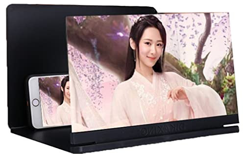 GXDJC Lupa De Pantalla 12/14 / 20 / 26Inch 2021 Versión Más Reciente, For Películas, Videos, Juegos, Amplificador Pantalla Movil, Lupa para Movil For Regalos (Color : Black+Glasses, Size : 26inch)