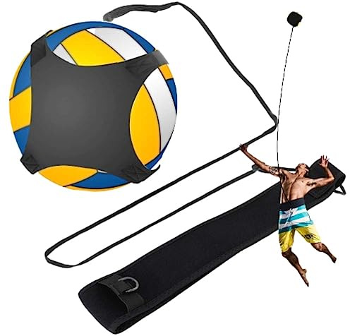 Volleyball Trainingsgeräte, Verstellbar Volleyballnetz Spike Trainer Fußballtrainer mit Gürtel Fußball Trainer für Anfänger Kinder, für Servieren Spiken Einstellen Schlagen