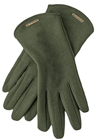 OAIEU Autumn Winter Suede Thermal Gloves Windproof Women Outdoor Touch Screen Texting Gloves Driving Mittens(Army Green)