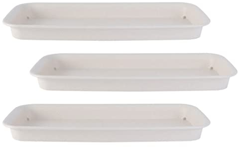 Cabilock Blumentopf Untersetzer 30 cm Rechteckig 21 cm Pflanzetaucer Tropfschale Set 3Pcs Rechteckige Plastikbonsai Trainingst? Wiederverwendbar Unterteller Für Blumentöpfe