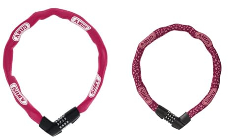 ABUS Kettenschloss Tresor 1385 – Zahlenschloss aus gehärtetem Stahl & Kettenschloss Tresor 1385/75 Cherry Heart