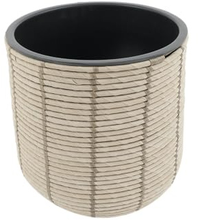 CB Home & Style Pflanztopf Rattan mit Kunststoffeinsatz Pflanzkübel Blumentopf Blumenkübel (Natur, 37x37x37cm)