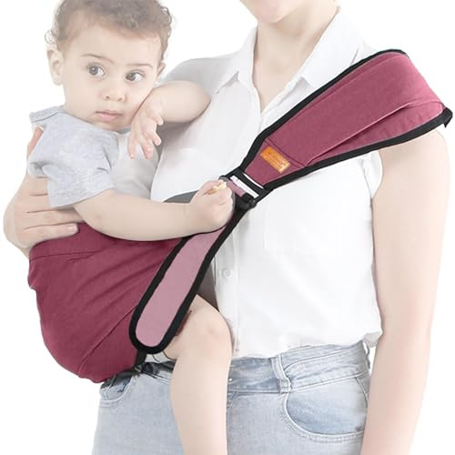 Tragetuch für Kleinkinder, Umhängetasche für Kleinkinder, atmungsaktive Babytrage für Kleinkinder, ergonomischer Schal für Kleinkinder mit verstellbarem Gurt, gepolsterter Hüftsitz