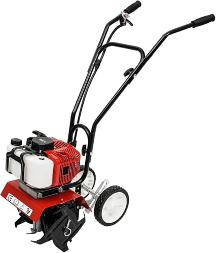 Fresa da giardino a benzina, 52 cc, per trincea, per giardino e agricoltura, ruote regolabili, design leggero