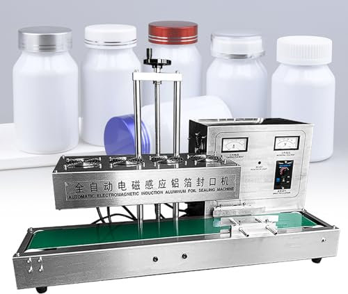 VNATWGOO 2200W Plastic Bottle Sealing Machine, Electromagnetic Induction Aluminum Foil Sealer, 110V/220V Industrial Continuous Sealing Machine,15-60mm-220V