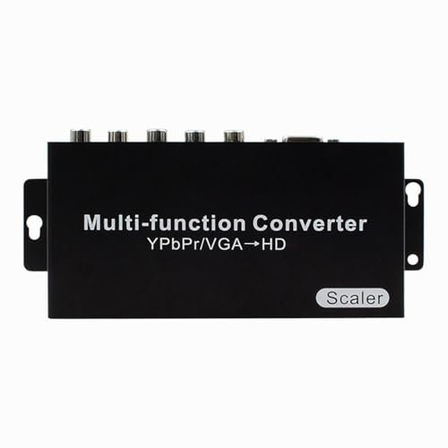 AIRHSKWI Convertisseur péritel vers port HDTV YPbPr/VGA facile à utiliser avec double option d'entrée, adaptateur de conversion portable noir