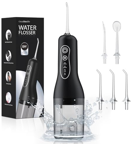 Water Flossers for Teeth Cordless, 2025 Upgrded Water Dental Flosser Remover with 5 Jet Tip and 4 Modes, Irrigator Dental with 260ML Watertank, lP7 Waterproof Electric Flossers for Tavel and Home Use