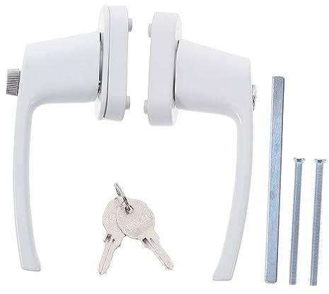 DOITOOL Solid Thickened Lever Lock Door Handle with Keys Security Lock for Sliding Doors and Windows Sturdy Crank Handle Easy Installation Suitable for Home and Office Random Color