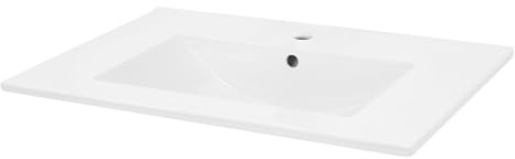 LuxeBath Waschbecken aus Keramik, Weiß, 710x465x175 mm, rechteckig, Einbauwaschbecken mit Hahnloch und Überlauf, Aufsatzwaschbecken Einbauwaschtisch Waschtisch Waschschale Waschplatz Handwaschbecken