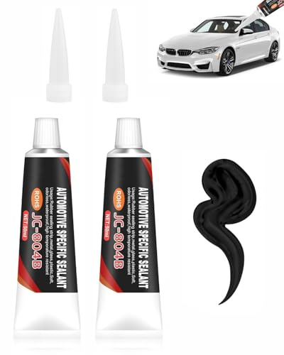 ZKUNL 2 Stück Karosseriekleber Schwarz, 50 ml Scheibenkleber Karosseriedichtmasse Auto, Schnelle Aushärtung, Hohe Temperaturbeständigkeit, Geeignet für Autotüren, Autofenster, Autodächer