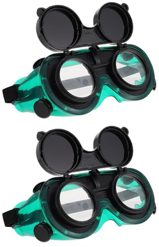 AMUSLESUR 2 Stück Hochklappbare Schweißerbrille mit Blendschutz Verschleißfestes Pvc und Glas Schützt vor Augenschäden bei Elektrischen Schweißarbeiten