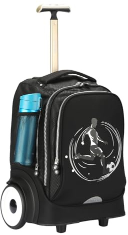 UNIKER Laptoptasche mit Rollen für 15,6 Zoll Laptops, Krankenschwestertasche auf Rädern, T5- Football