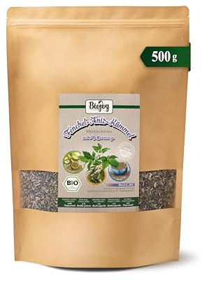 Biojoy Ekologiskt löst te med fänkål, anis, kummin och pepparmynta, 500 g | Blandning av fänkåls, anis och kumminfrön med pepparmynta