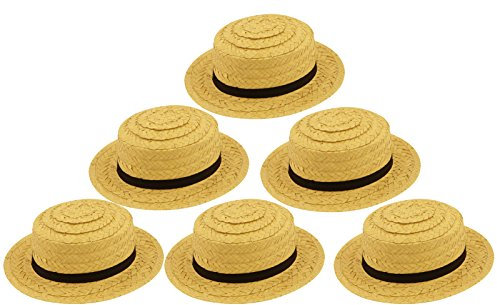 GCC Fashion Store 25 X BUDGET STRAW BOATER HAT FANCY DRESS 1920'S ROWING BOAT HAT