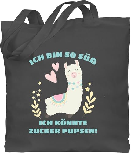 Shirtracer - Baumwolltasche - Statement Sprüche Kinder - Lama Ich bin so süß ich könnte Zucker Pupsen