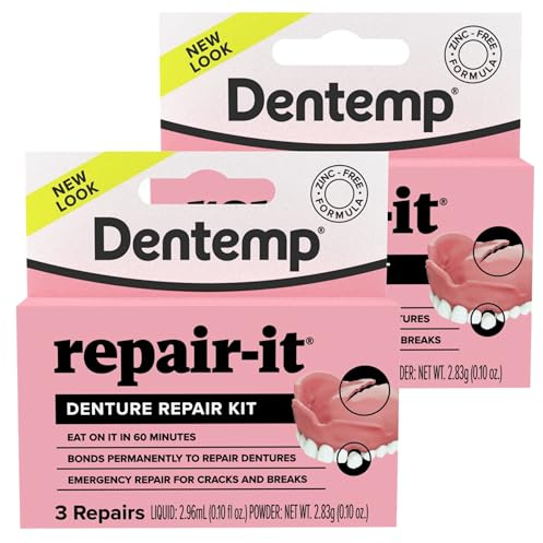 Dentemp Repair-It Advanced Formula Kit de Réparation de Prothèses Dentaires (Lot de 2) – Pour Prothèses Cassées