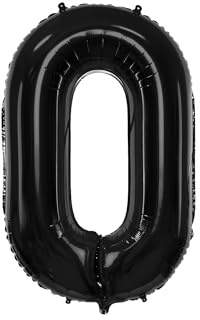 Pallone Palloncino gigante in foil mylar 86 cm NUMERO 0 colore NERO