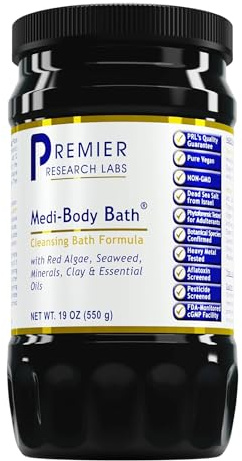 Premier Research Labs Medi-Body Bath - Bath Salts, Dead Sea Salts for Soaking, Bathing, Relaxing Bath Soak Enriched with Minerals & Botanicals to Remove Toxins - 19 oz