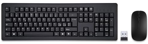Set Wireless USB Tastiera e Mouse, design semplice e funzionale, adatto a una postazione personale per attività quotidiane come scrittura, navigazione e gestione documenti