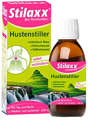Stilaxx Hustenstiller 200 ml bei Reizhusten - lindert sofort & lang anhaltend - bei Tag & Nacht - ab 10 Jahren