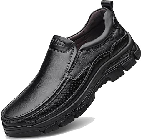 ZASDKE Men's Casual Loafers Classic Business Leather Shoes Comfortable Commuter Office Walking Shoes 9067