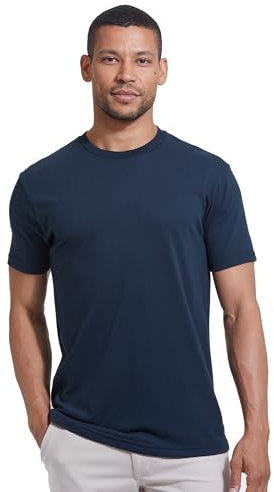 True Classic Herren T-Shirt mit Rundhalsausschnitt und kurzen Ärmeln, Pack of 1, Navy, L