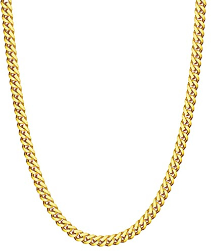Evegfts Gold & Silver Chain Necklace - Cuban Chains for Men, Women & Kids - 3.5/5/6/9/12MM, 18/20/22/24/26 Inch