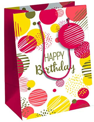 Clairefontaine 32484-3C - Geschenktasche Excellia, M 21,5x10,2x25,3cm, ideal zum Geburtstag, Happy Birthday, 1 Stück, Rot