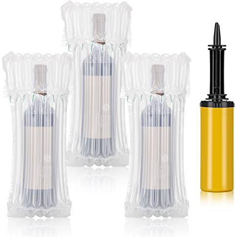 Lot de 50 sacs de protection gonflables pour bouteille de vin avec pompe gratuite pour voyage, avion, valise, bagage