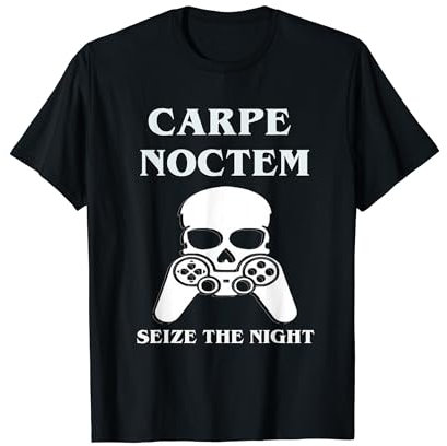 Calavera retro de Carpe Noctem, videojugador Seize the Night Camiseta