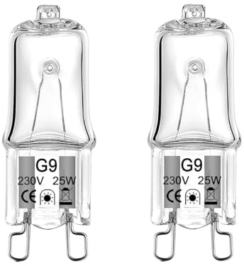 ShuoHui Halogen G9 25 W 230 V Oven Lamp for Oven and Microwave Applications 300 °C Heat Resistant Bulbs (2)