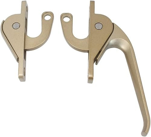 Abschließbarer Fenstergriff, Tür- und Fenstergriffe aus Aluminiumlegierung nach oben und unten, Verbindungsstangengriff, Verbindungsgriff for Türen und Fenster (Farbe: Gold, Größe: B) (Farbe: Gold, Gr