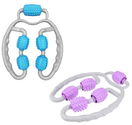 2 Stück Tragbare Abs Muskelrolle für Unterarm und Handmassage | Haushaltsanwendung, nach Training Nutzbar, Entspannende Rollmassage, Praktische Packung mit 2 Teilen