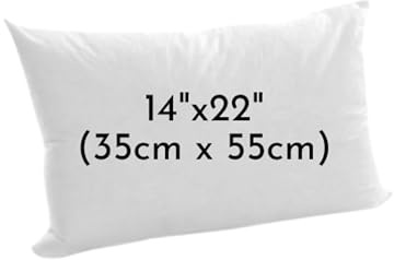 Extra Filled Oblong/Rectangular Hollowfiber Cushion Pads Luxury White Anti-Allergy Cushions Pads-Inners-Insert Fillers Scatters for Sofa, Bed & Couch In 12x18,12x20,14x18,14x20,16x20,16x24 (14x22)