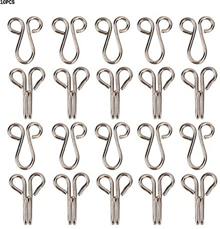 Ausla 10 Stück Fell-Kleiderhaken Zum Nähen für Mantel, Jacke, Umhang, Stola, Armband, Schmuck, Bücher, Basteln und Mehr (Befestigen Sie den schwarzen Kragenhaken mit 2,8)