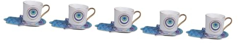 Ciieeo Set Da 5 Eleganti Tazze in Ceramica Con Piattino Set Per Caffè Turco Per Tè Caffè E Cioccolata Calda