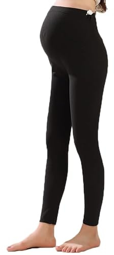 Weardear Leggings Maternité pour Femme Thermique Taille Haute Extensible Longues Doux Yoga Noir S