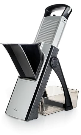 Lacor - 60860 - Mandolina Vertical Plus, Cuchilla de Acero Inoxidable, BPA Free, Medidas: 31x41 cm, 4 Tipos de Corte, Plegable