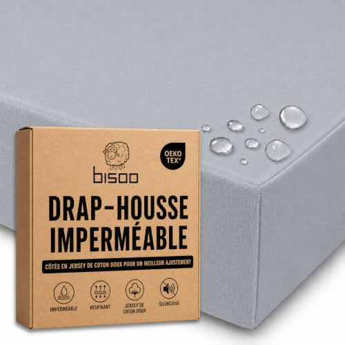 Bisoo Sabana Magica 50x90 Gris. Bajera Impermeable para Minicuna y Colecho | 2 en 1, Ahorra el Protector de Colchon, Impermeable, Transpirable, Suave Algodon Jersey Oeko-Tex