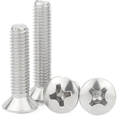 Wildeep 5/10pcs M5 M6 M8 Length 6-60mm A2-70 304 Stainless Steel Cross Recessed Phillips Raised Countersunk Head Half Oval Screw Bolt(14mm,10PCS-M5)