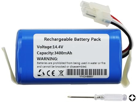 3400mAh Rechargeable Robot Aspirapolvere Batteria per Miele Scout RX1 RX1-SJQL0 Scout RX2 60 Scout RX3 60 Miele 9702922 Robotic Vacuum Cleaner 14.4V
