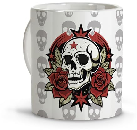 LolaPix Tasses à café originales. Cadeaux originaux pour les hommes. Mugs pour le petit déjeuner avec des phrases. Tasses en céramique personnalisées. Idées de cadeaux pour les femmes. Tasse crâne