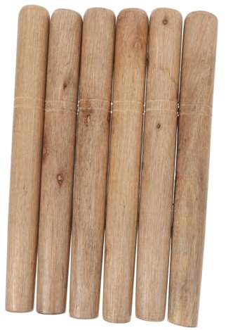 Sosoport 6pcs Wooden Hoe Handle Hardwood Axe Handle Replacement for Garden Farm Tools