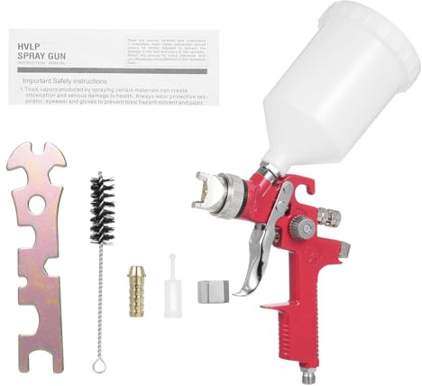 Spruzzatore di vernice HVLP, kit di pistole a spruzzo ad aria professionale macchina a bassa pressione ad alto volume con tazza di 600 ml e ugello di 1,4 mm per automobili