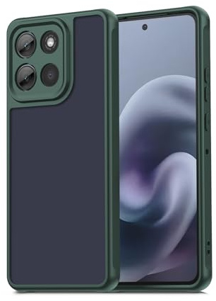 Qiinogow Funda Translúcida Mate para Motorola Moto G86, Verde | Carcasa Ultradelgada, Resistente a Golpes y Arañazos, Revestimiento Antihuellas, Híbrida TPU y PC