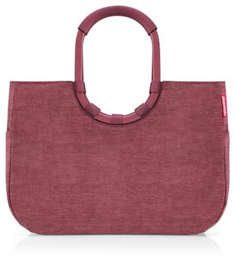 reisenthel loopshopper L twist maroon – Stabile Tasche mit praktischen Fächern aus recycelten PET-Flaschen – Charmantes und wasserabweisendes Design