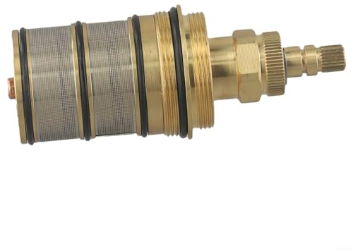MeevrgR Cartouche de robinet de douche thermostatique – Laiton massif de rechange pour mitigeur 115 mm Kit de réparation (plage 20–48 °C) compatible avec thermostats intégrés (doré)