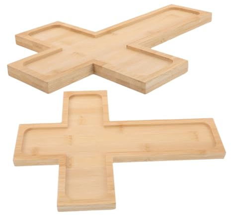 ULTECHNOVO 2pièces Lot de Plateaux De Service Bois Plateau à Fromages Et Charcuterie Assiettes à Desserts pour Apéritifs Et Collations