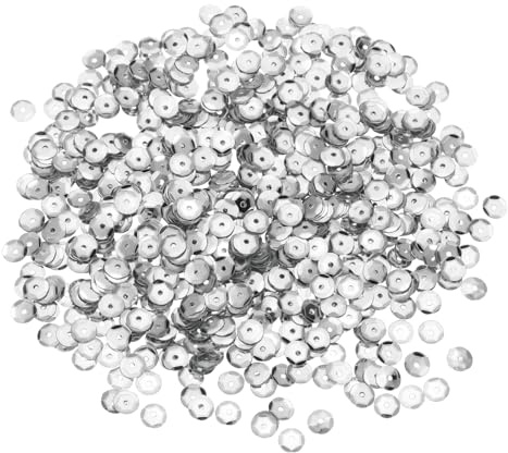 QUARKZMAN 2200 Pcs Lentejuelas Sueltas 8MM Copa Plateada Ton Plateado | Para Costura Bisutería Artesanías