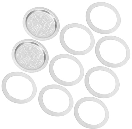 Cabilock Lot de 10 set de Joints de Rechange en Silicone pour Cafetière Italienne 6 Tasses 300 Ml 8 Joints D’Étanchéité 2 Filtres Résistant Haute Température Accessoires pour Machine à